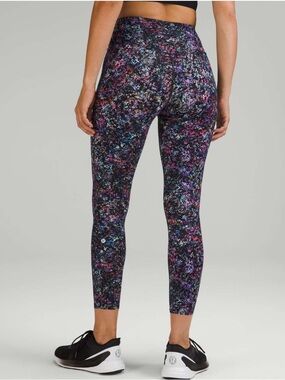 Black MultiColor Floral Spray | lululemon athletica | High-Rise Leggings | 28”